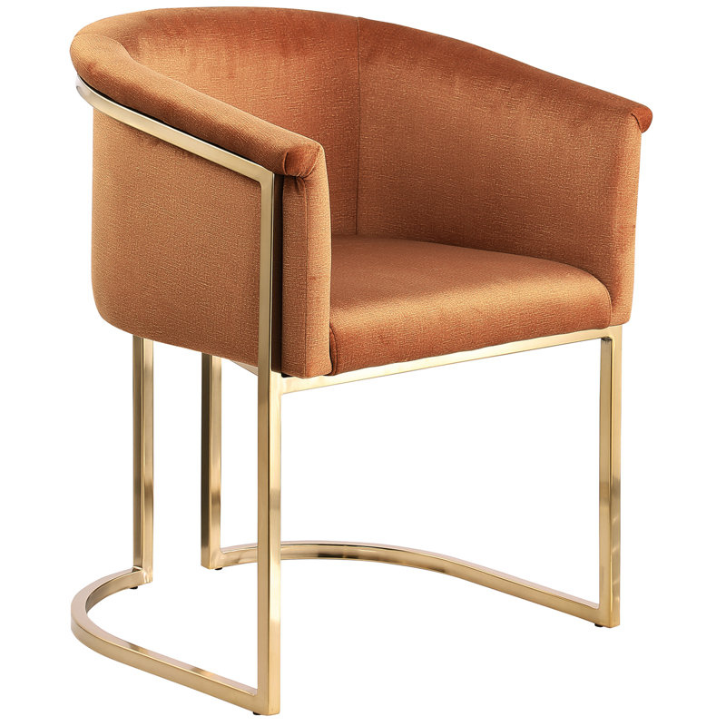 Izakeel 19'' H Velvet Upholstered Armchair, Cognac Velvet