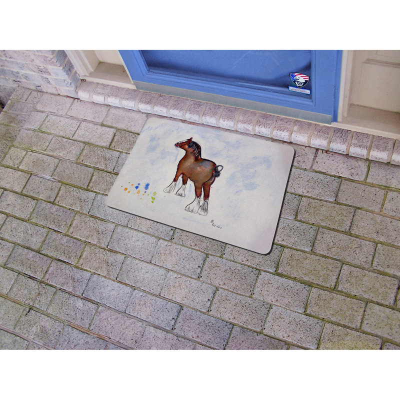 Tapis de porte extérieur antidérapant Clydesdale, Rectangle 1 pi 6 po x 2 pi 2 po