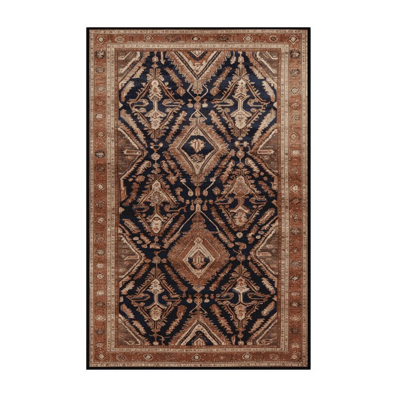 Tapis brun lavable à la machine, Rectangle 5 pi x 7 pi