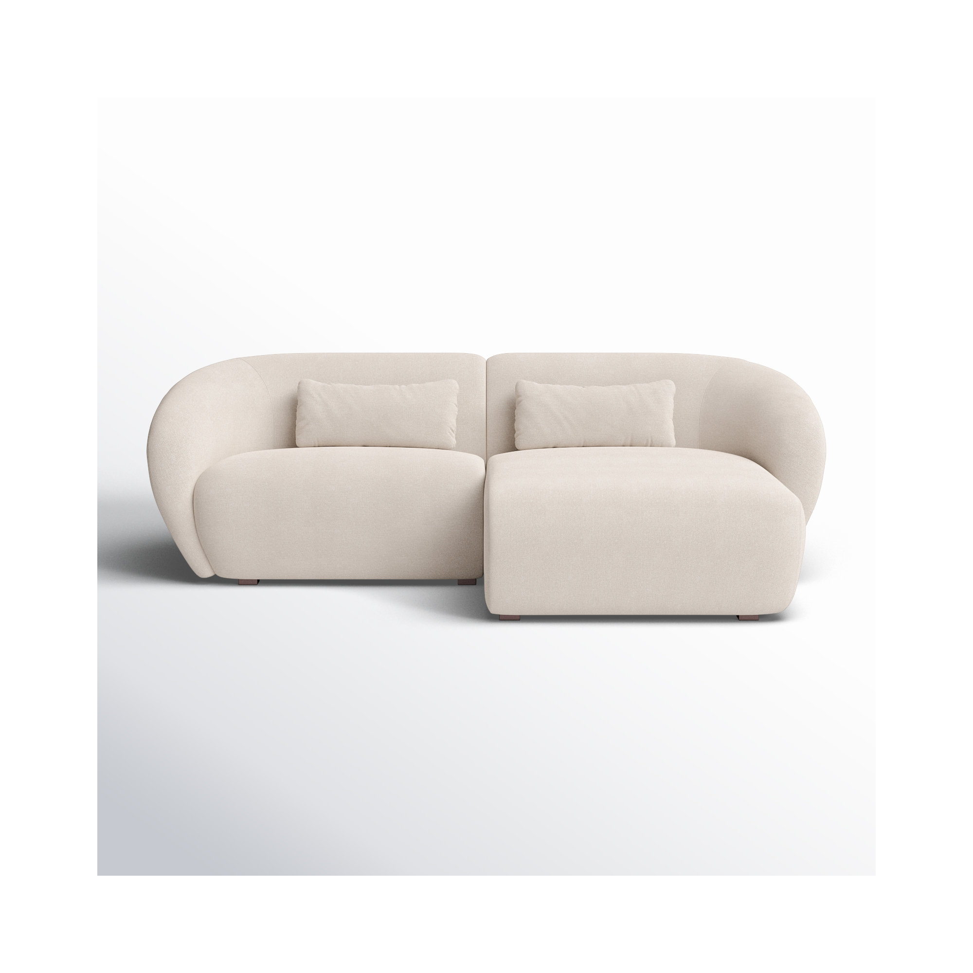 Anson 2 - Piece Upholstered Modular Sectional , Warm White, Right Hand Facing