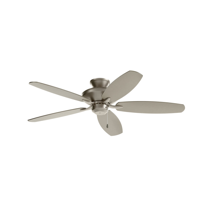 52'' Ceiling Fan, Brushed Nickel with Black Blade