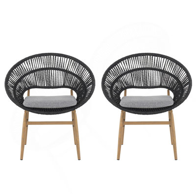 Chaise de salle à manger en osier de style papasan Cyril