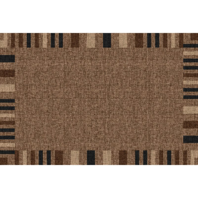 Tapis moderne minimaliste uni à bordure imprimée, lavable et pliable pour chambres et salons