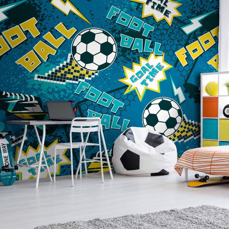 Amot Matte Wall Mural, Teal, 280cm L x 350cm W