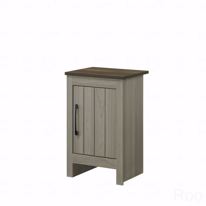 Table de bout, table d'appoint et table de chevet en chêne gris de 16 po de largeur avec porte d'armoire