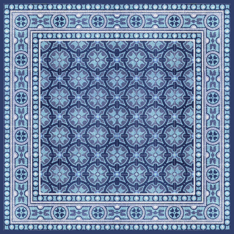 Italian Mosaic In Blue I - Wrapped Canvas Print, 51cm H x 51cm W x 3.8cm D