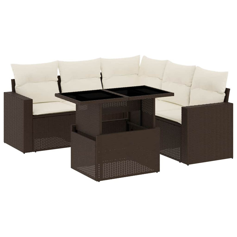 Vidaxl Garden Sofa Set Brown