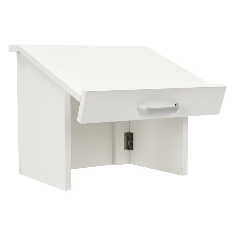 Pupitre de table pliable en bois 12,6 po avec rangement, Blanc