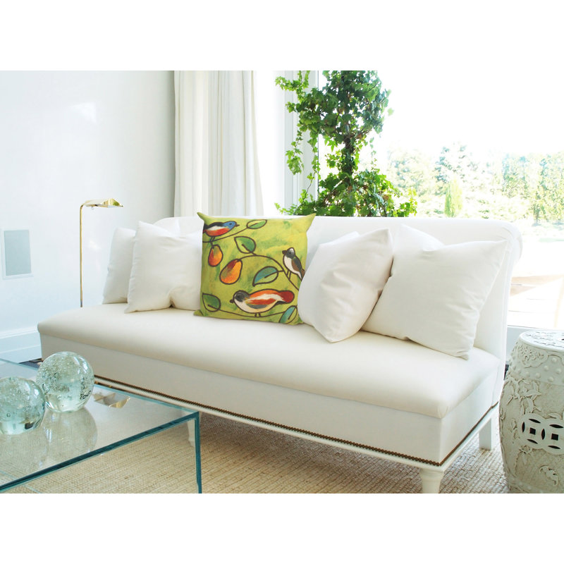  Song Birds Outdoor Square Pillow Cover & Insert, 20" x 20", Green