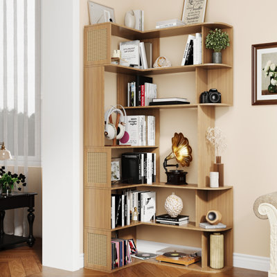 Corner Shelf 7-tier Corner Bookshelf by Bay Isle Home