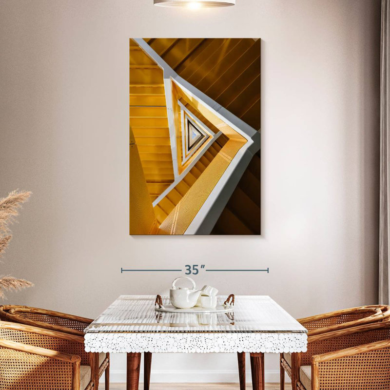 Lilie Yellow Triangular Staircase, 48" H x 32" W