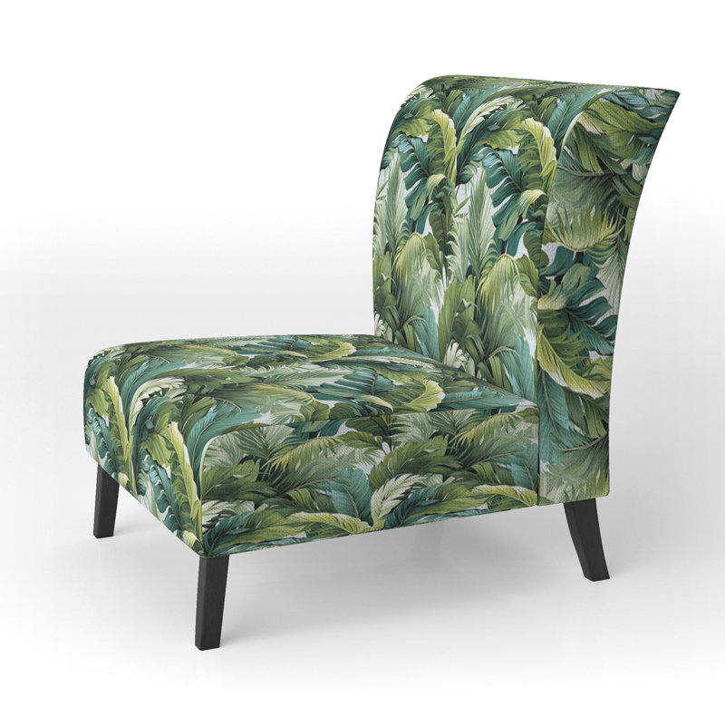 Fauteuil de chambre rembourré Palm Mirage Tropical, Mirage à motif tropical de palmier II