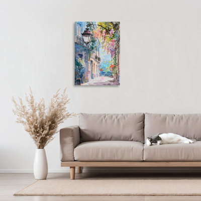 Floral Walkway Cityscape Canvas, design by LSR Creative Studio