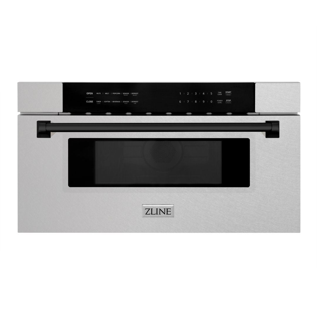 ZLINE Autograph Edition 30 in. Built-In Microwave Drawer in Satin Steel ZLINE Accent