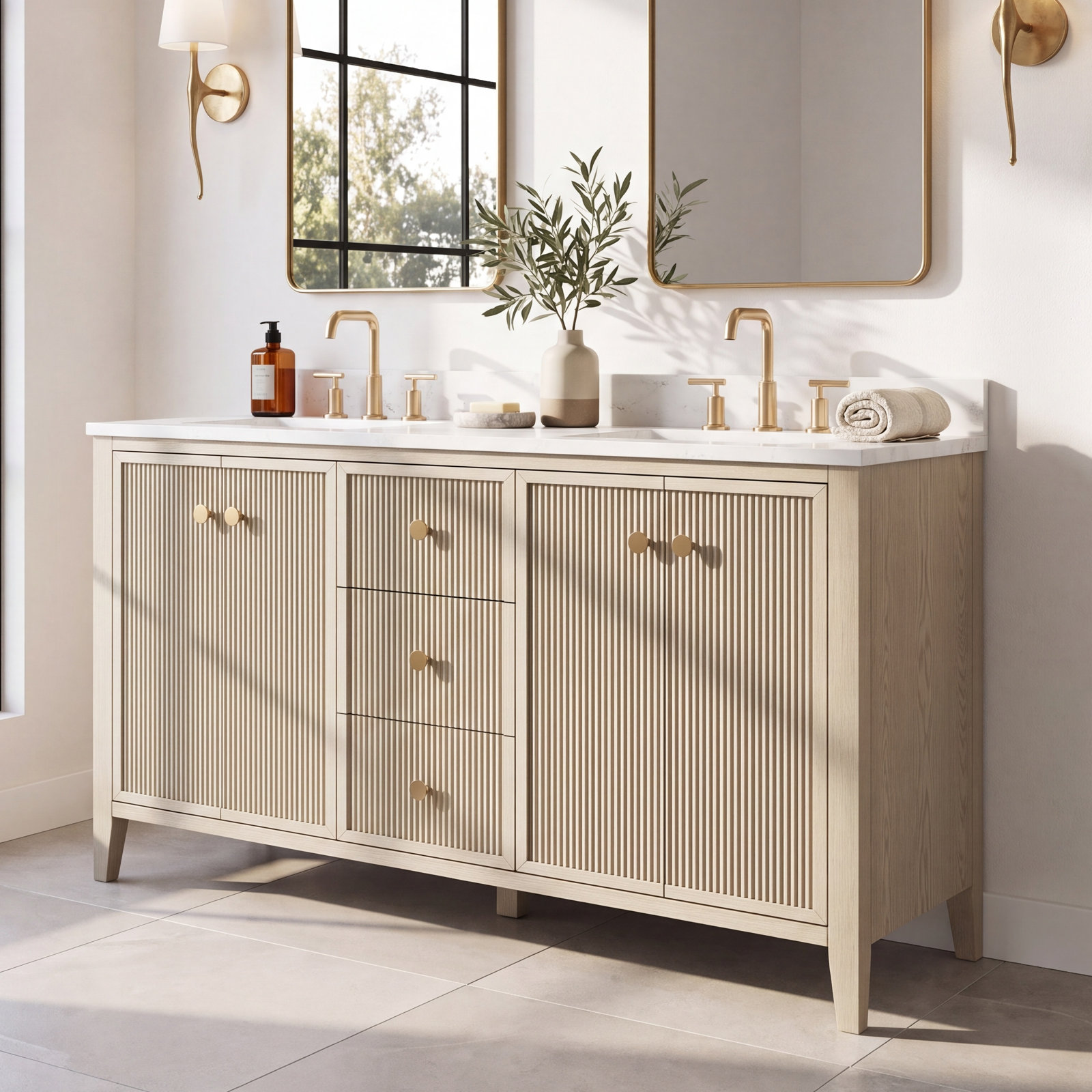 Kristine 60" Double Bathroom Vanity