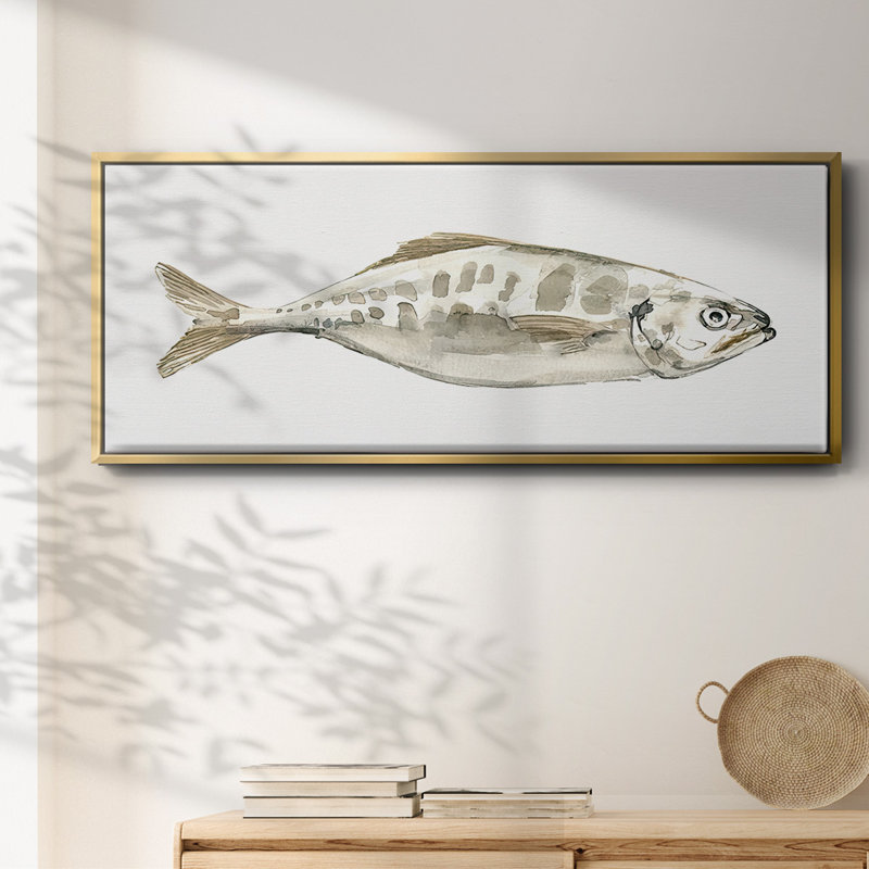 Silver Fish II- Framed Canvas, 24" H x 60" W