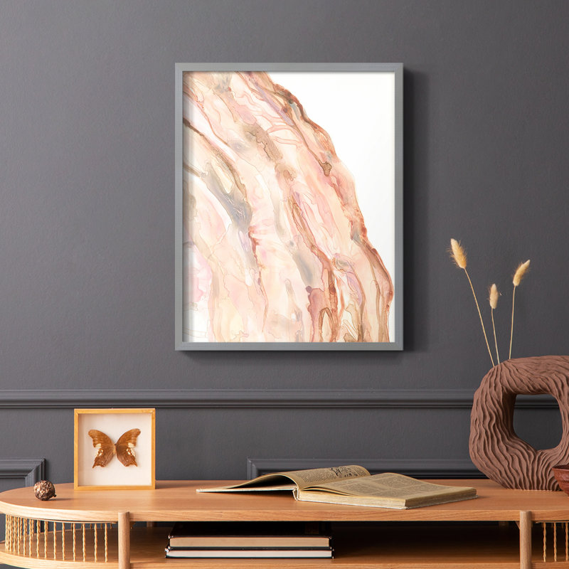 Rose Quartz I, reproduction encadrée - bois massif, Gris, H 10 po x l 8 po