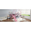 Lit superposé double en métal avec escalier de rangement, glissière, rails de sécurité, rose-1586324447