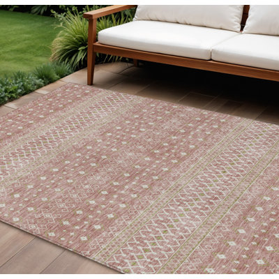 Tapis intérieur tribal lavable doré 10 pi x 14 pi