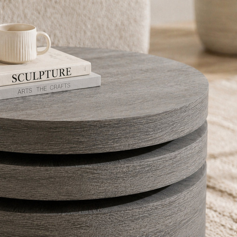 TABLE BASSE MODERNE ROTATIF Noir mat