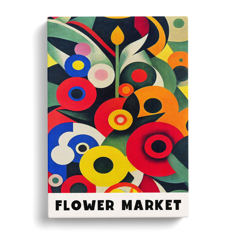 XMKTMKT-526 Retro Flower Market Exhibition No.4 - Wrapped Canvas Print, 91cm H x 60cm W x 3cm D
