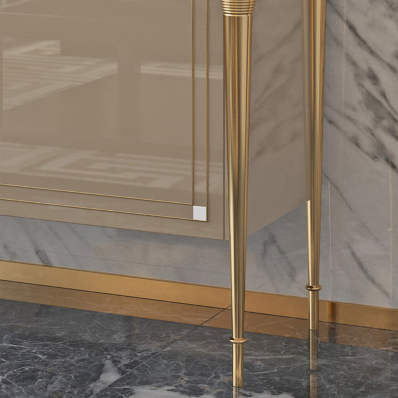 Modern Rectangular Champagne Solid Wood Sideboard