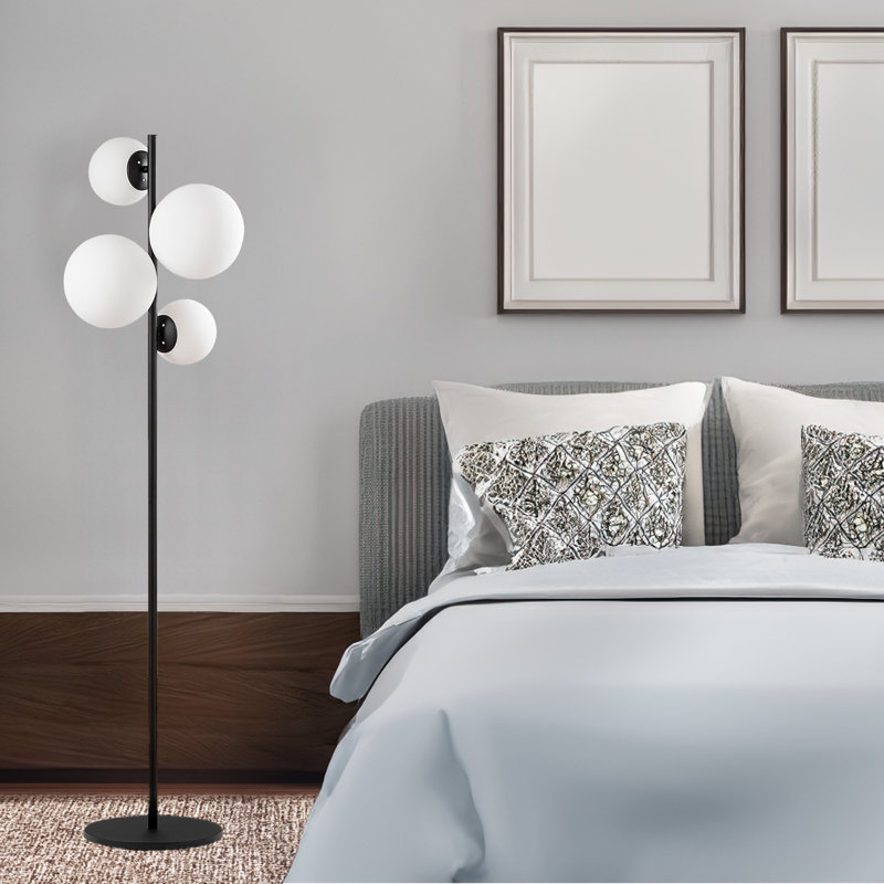 Lampe sur pied à globe 4 lumières