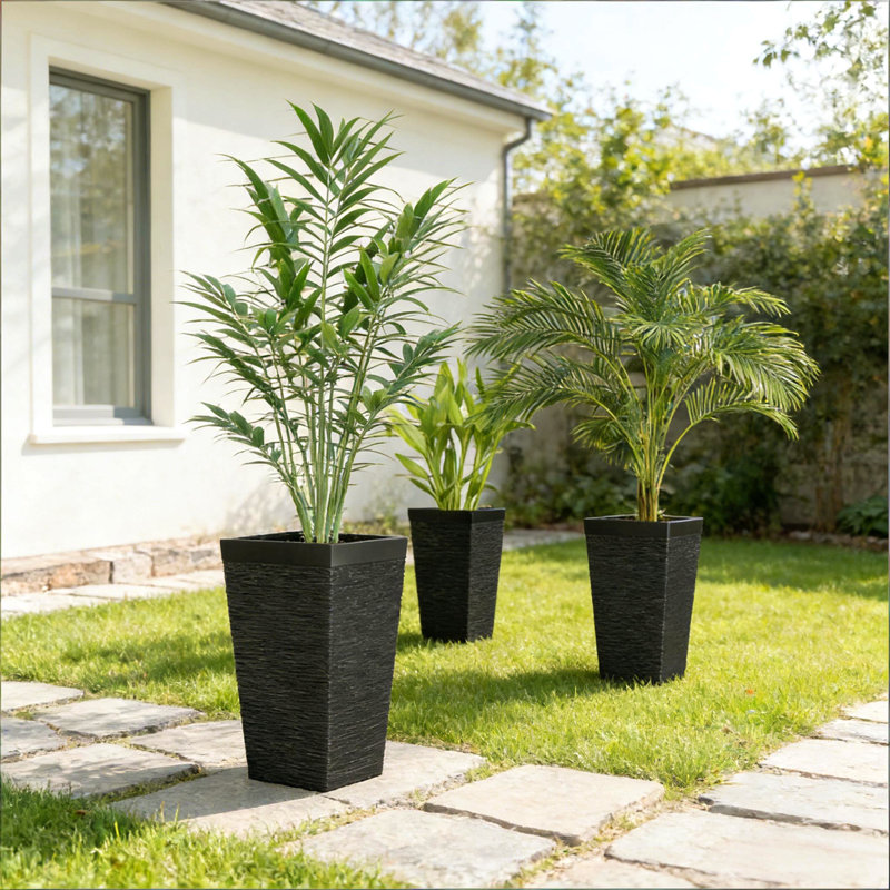 Modern Design Stackable Tapered Planters,Set Of 3 Outdoor Planters