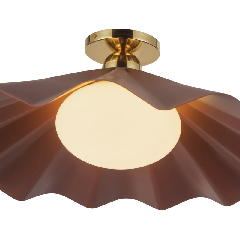 Furrow 25-in Red Semi-Flush Mount, 25-in, Red
