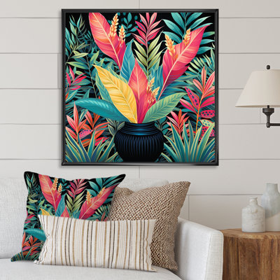 Oasis colorée de poterie tropicale colorée II - mode, art mural