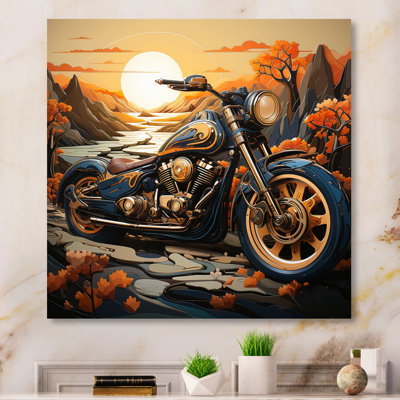 " Orange Yellow Motorcycle Wanderlust "