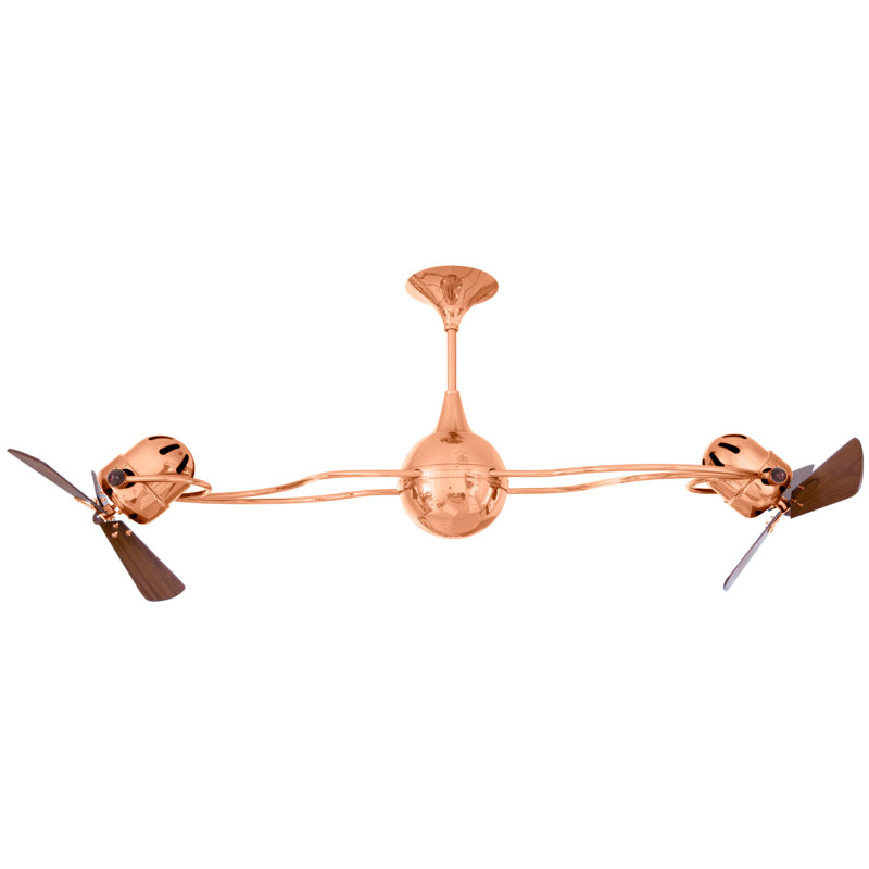 62" Italo Ventania 3 Blade Ceiling Fan, Polished Copper