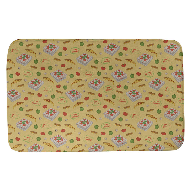 Tapis pour salle de bain Avicia, l 17 po x L 24 po, Jaune / vert