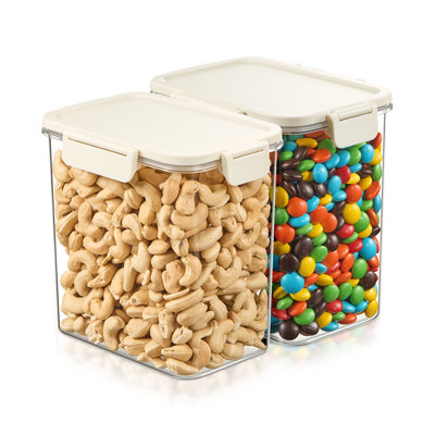 Sorbus Airtight Food Storage Container- Clear Stackable Pantry Canister with Secure Lid for Rice, Cereal, Flour, Pasta & Snacks, Kitchen Organization, Medium Tall Rectangle