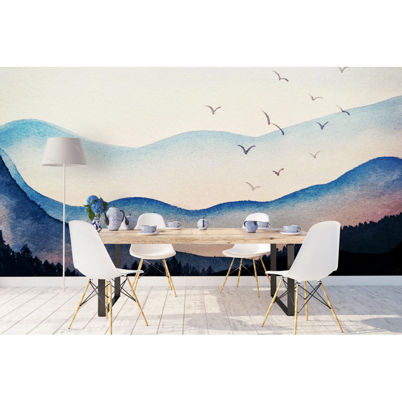 Murale paysage de montagne Makenzie, L 75 po x l 112 po