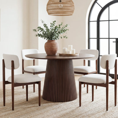 Ensemble de table de salle à manger 4 personnes Chynthia avec chaise d'appoint rembourrée