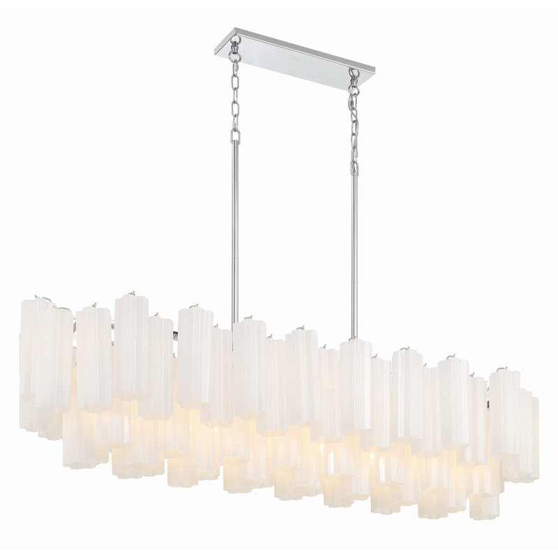 Quinzio 14 - Light Dimmable Linear Chandelier, Polished Chrome