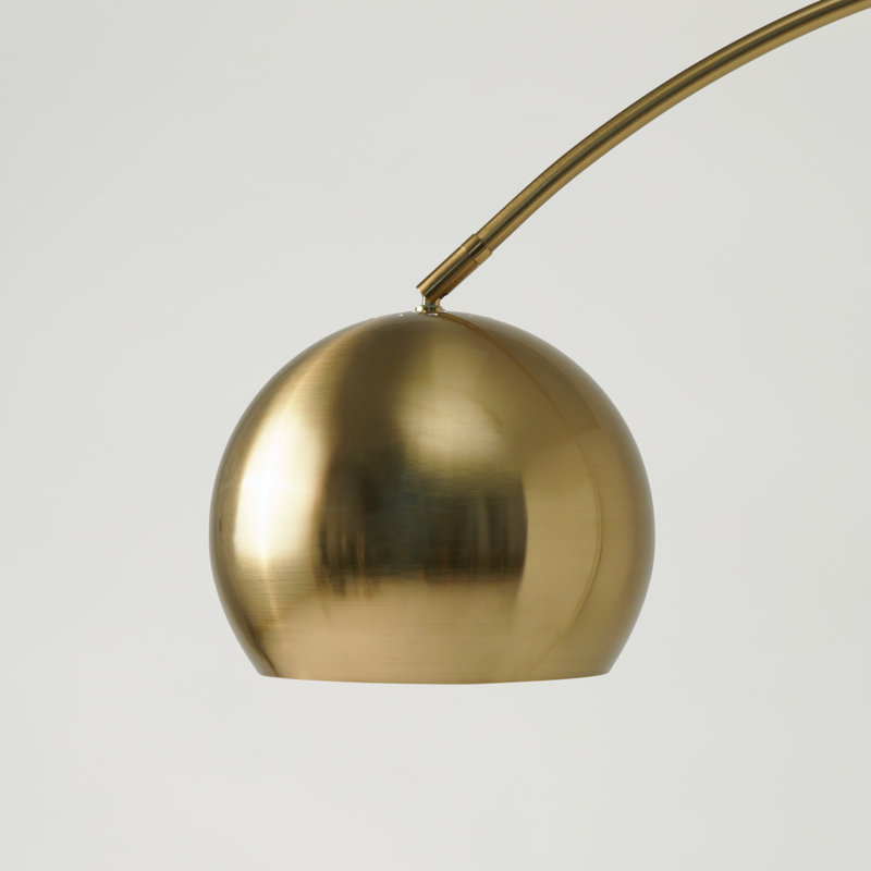 Adjustable Brass Arc Floor Lamp with Marble Base