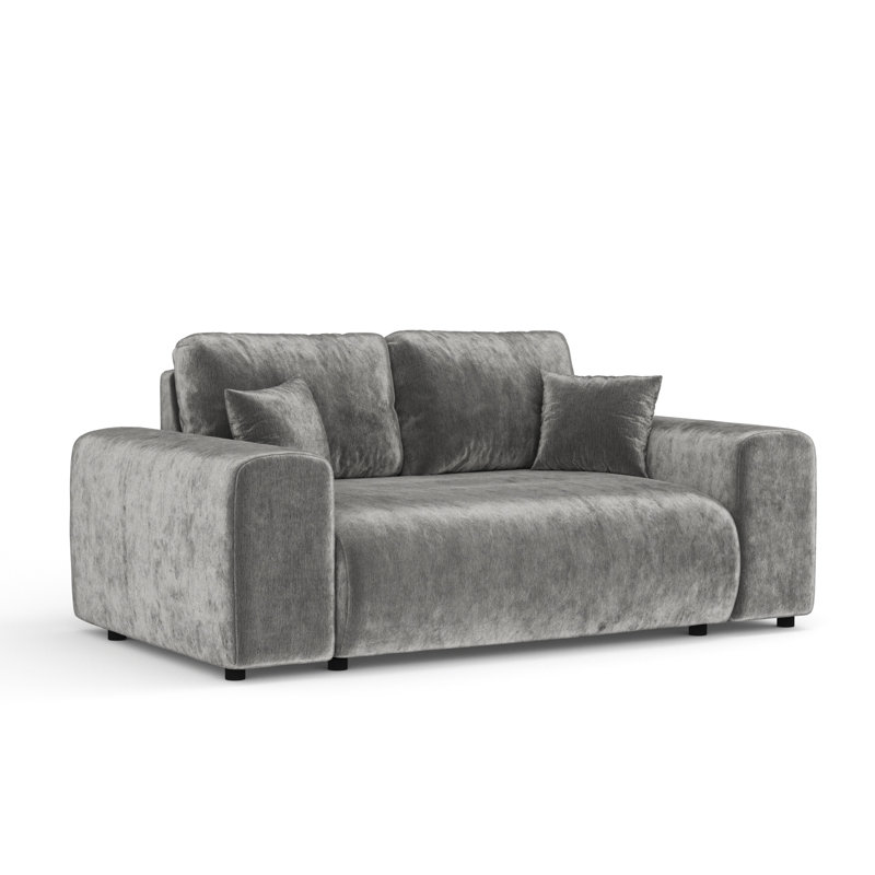 Two-seater square arms loveseat sofa, Dark Beige