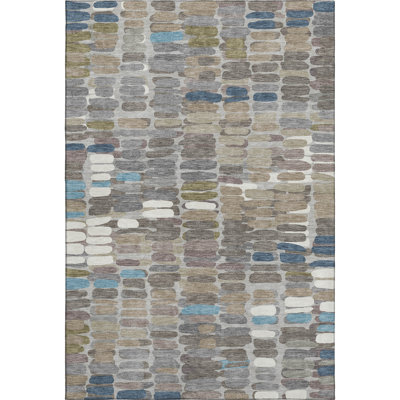 Premium Machine Washable Mayfield AMF2349 Abstract Rug