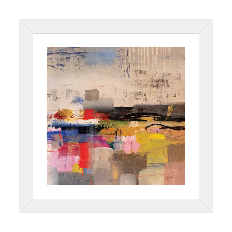 " Float " by Julian Spencer, White, 16" H x 16" W x 1" D, White Framed Paper