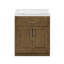 Ensemble de meuble-lavabo autoportant simple en lattes d'amande 30 po Athea avec comptoir en marbre blanc Athea-1355154866-1410382683