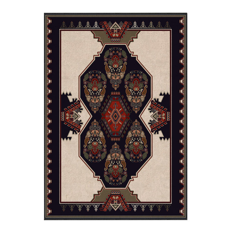 Soft Woven Area Rug, 100% Polyester, 31.5 x 55.1 inches | 740 g/m², Non-Slip Felt Dot Underside, Machine Washable | Low Pile Height: 0.16 inches, Perfect for Living Room, Bedroom, and Dining Areas