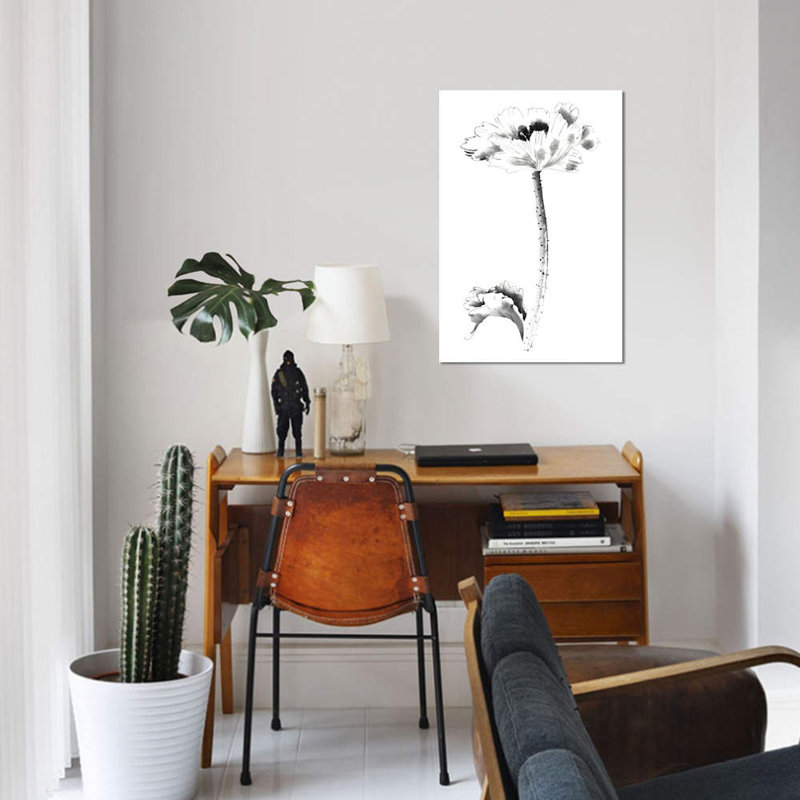«Ink Poppy», reproduction sur toile, H 26 po x l 18 po x P 1,5 po, Toile tendue, Pas de tapis