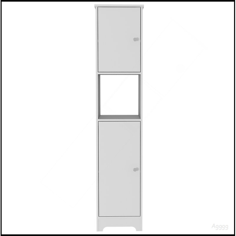 Ibis Linen Cabinet, Double Doors, Four Interior  Shelves, Two Cabinets  -White, White