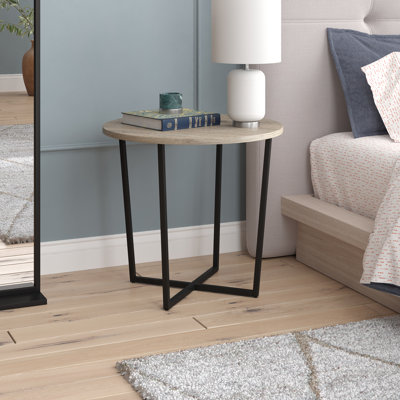 Table d'appoint ronde de 22 po avec plateau en faux marbre Winke