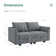 61" Square Arm Modular Loveseat with Storage Space