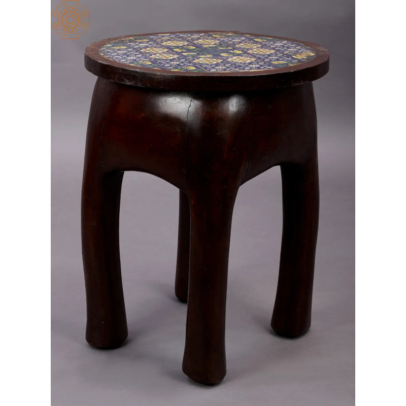 Solid + Manufactured Wood Accent Stool