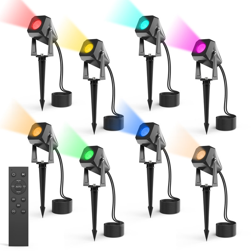 Black Low Voltage RGB Integrated LED Landscape Spotlight