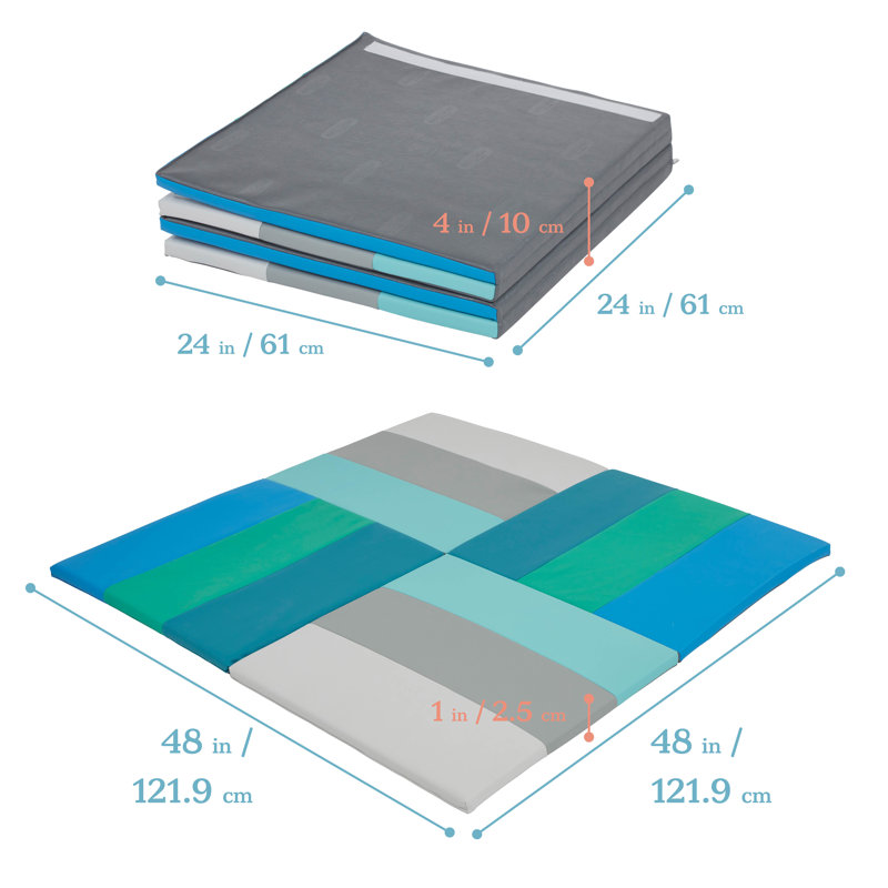 Tapis d'activité ECR4Kids SoftZone, Bleu / vert